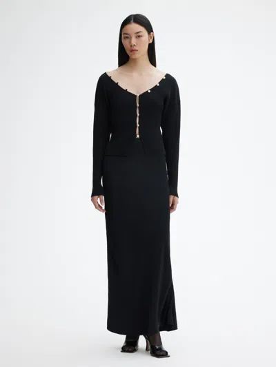 House Of Dagmar Pearl Button Top In Black