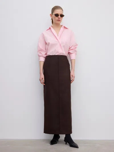 House Of Dagmar Pencil Maxi Skirt In Brown