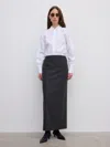 House Of Dagmar Pencil Maxi Skirt In Gray