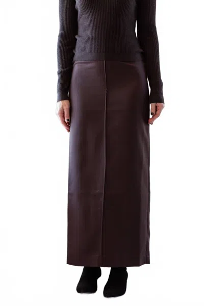 House Of Dagmar Pencil Maxi Skirt In Chocolate Brown In Burgundy