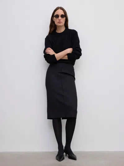 House Of Dagmar Pencil Midi Skirt In Black