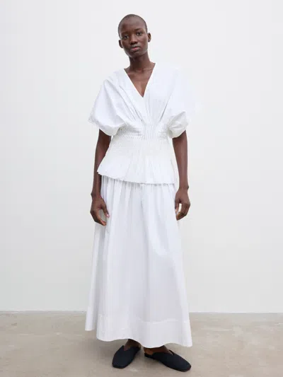 House Of Dagmar Organic Cotton Pintuck Blouse In White