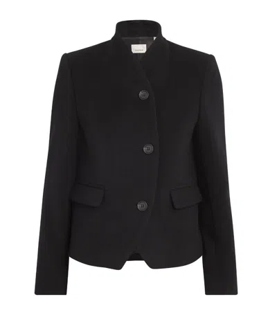 House Of Dagmar Curved Wool-blend Jacket In Black