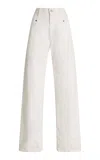 House Of Dagmar Relaxed High-rise Wide-leg Jeans In White