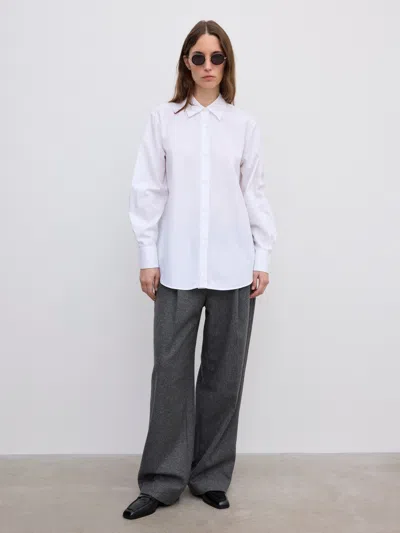 House Of Dagmar Relaxed Poplin Shirt In White