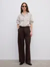 House Of Dagmar Relaxed Suit Trouser In Brown