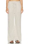 House Of Dagmar Stripe Drawstring Trousers In White