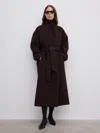 House Of Dagmar Relaxed Wool Coat In Brown