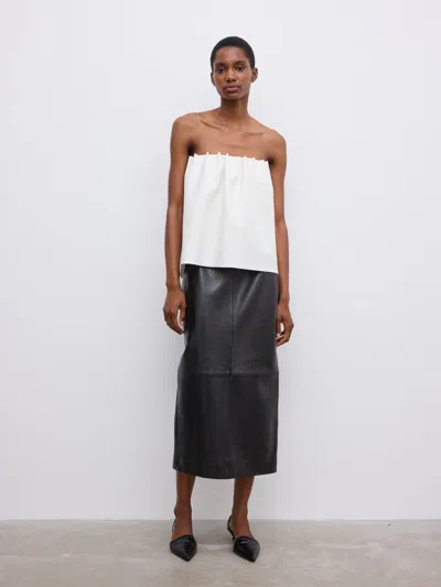 House Of Dagmar Rouched Tube Top In White