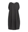 House Of Dagmar Ruched-sleeve Midi Dress In Black
