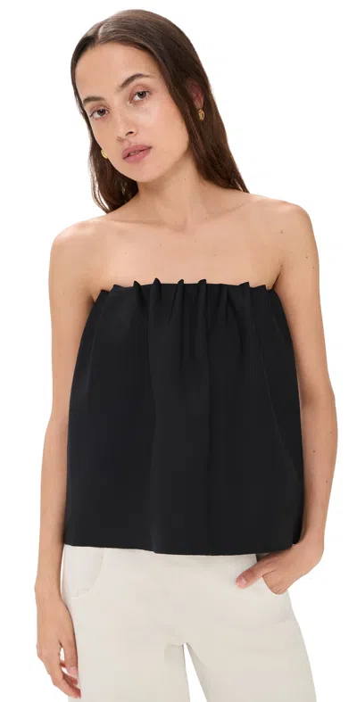 House Of Dagmar Ruched Tube Top Black