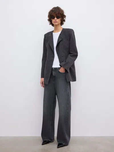 House Of Dagmar Sb Hourglass Blazer In Gray