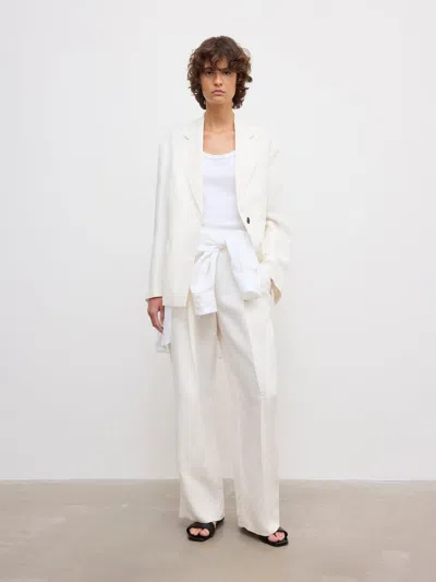 House Of Dagmar Sb Linen Blazer |  | White | Size 42 | 56% Linen 44% Lyocell