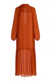 House Of Dagmar Scarf-detailed Maxi Dress In Orange Rust