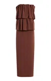 House Of Dagmar Sculpted Midi Dress In Brown