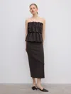 House Of Dagmar Sculpted Slim Dress In Brown