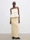 House Of Dagmar Sculpted Strap Top In Cream White
