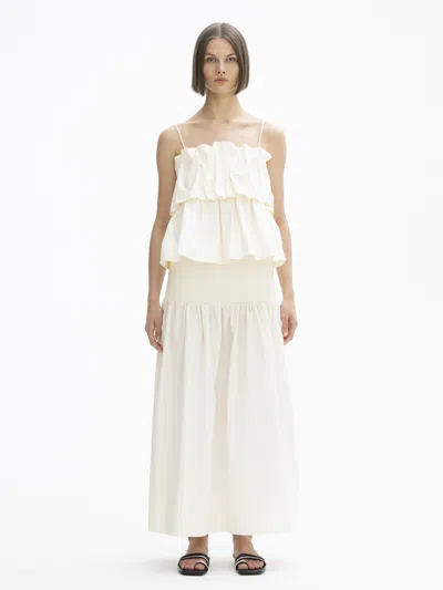 House Of Dagmar Sculpted Strap Top In White