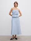 House Of Dagmar Sculpted Tube Dress In Dusty Blue