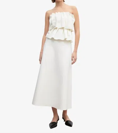 House Of Dagmar Sculpted Tube Midi Dress In White