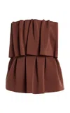 House Of Dagmar Sculpted Tube Top In Brown