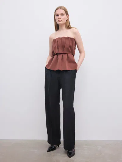 House Of Dagmar Sculpted Tube Top In Brown
