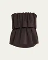 House Of Dagmar Sculpted Tube Top In Brown