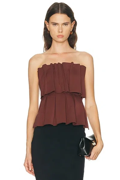 House Of Dagmar Sculpted Tube Top In Brown