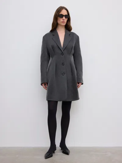 House Of Dagmar Sculptural Coat In Gray