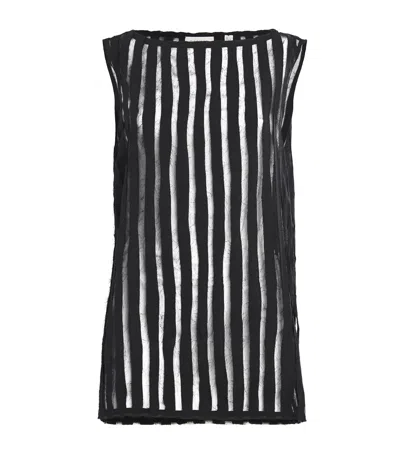 House Of Dagmar Sheer Stripe Blouse In Black