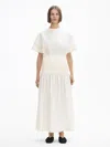 House Of Dagmar Shirred Skirt In White
