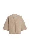 House Of Dagmar Short Wool Cardigan In Neutral