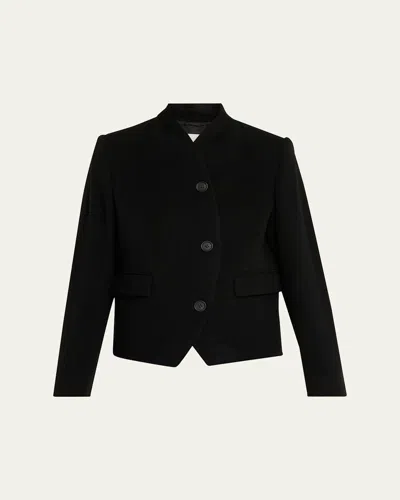 House Of Dagmar Curved Wool-blend Jacket In Black