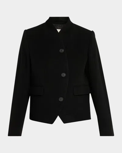 House Of Dagmar Curved Wool-blend Jacket In Black