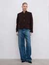 House Of Dagmar Short Curved Jacket In Brown