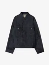 House Of Dagmar Short Denim Jacket In Selvedge Rinse