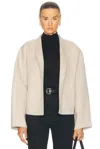 House Of Dagmar Short Double Jacket In Chalk Beige