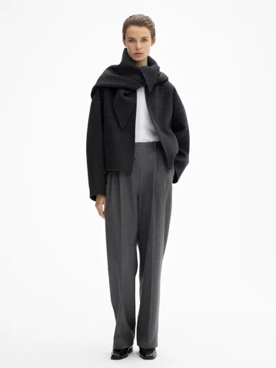 House Of Dagmar Short Doublé Jacket In Graphite Grey