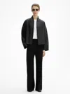 House Of Dagmar Short Leather Jacket In Black