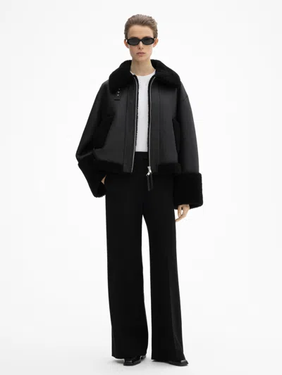 House Of Dagmar Short Shearling In Black