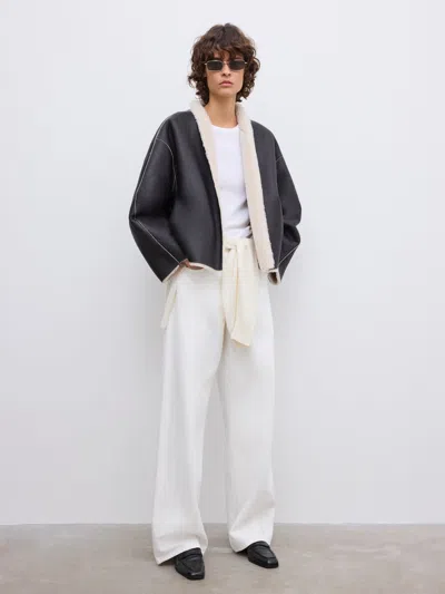 House Of Dagmar Short Shearling Jkt In White