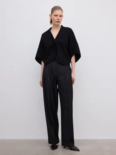 House Of Dagmar Short Wool Cardigan In Black