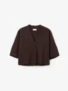 House Of Dagmar Short Wool Cardigan In Brown