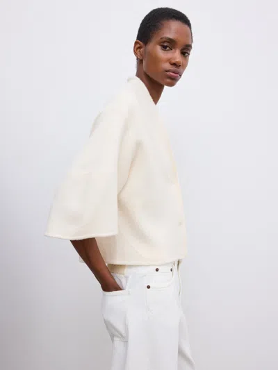 House Of Dagmar Short Wool Cardigan |  | Off White | Size M | 100% Merino Wool In Neutral