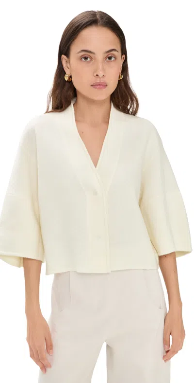 House Of Dagmar Short Wool Cardigan Off White L In Neutral