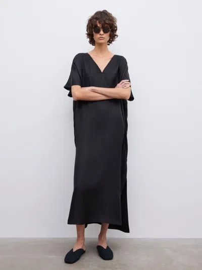 Silk Kaftan Dress |  | Black | Size 42 | 100% Silk from House of Dagmar