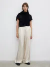 House Of Dagmar Silk Pyjama Trousers In Cream White