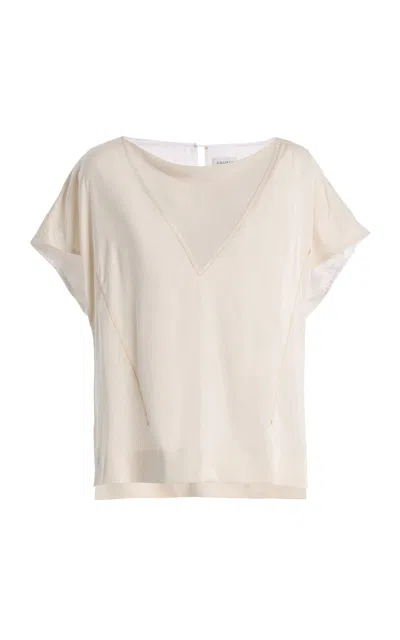 House Of Dagmar Silk Top In Neutral
