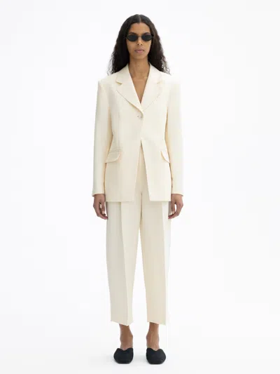 House Of Dagmar Single Button Blazer In Vanilla White