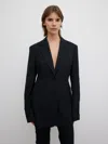House Of Dagmar Slim Button Blazer In Black